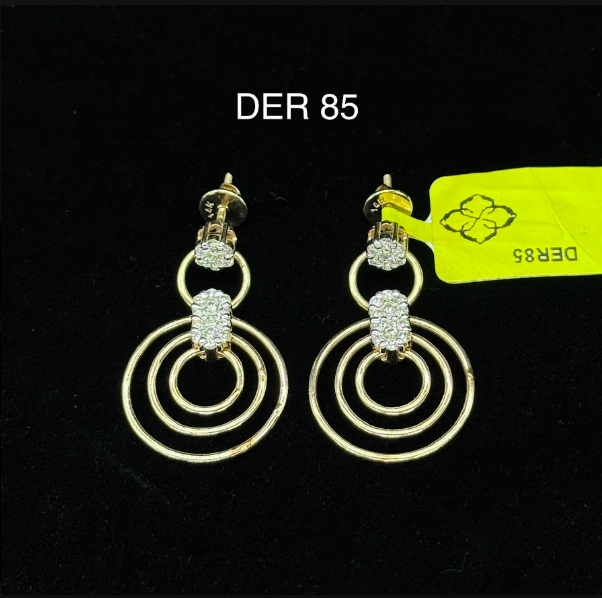 Diamond Ring Drop Earrings