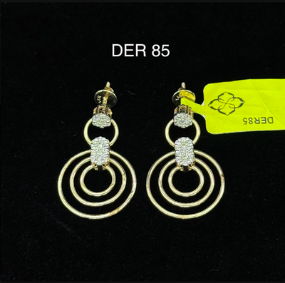 Diamond Ring Drop Earrings