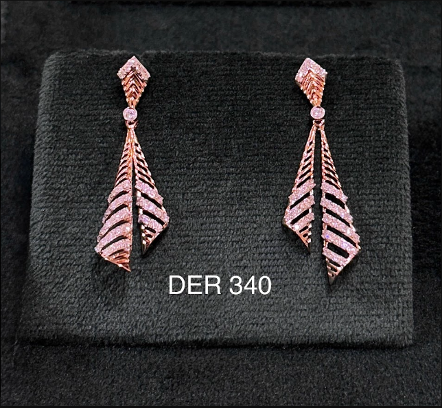 Diamond Leaf Drop Earrings