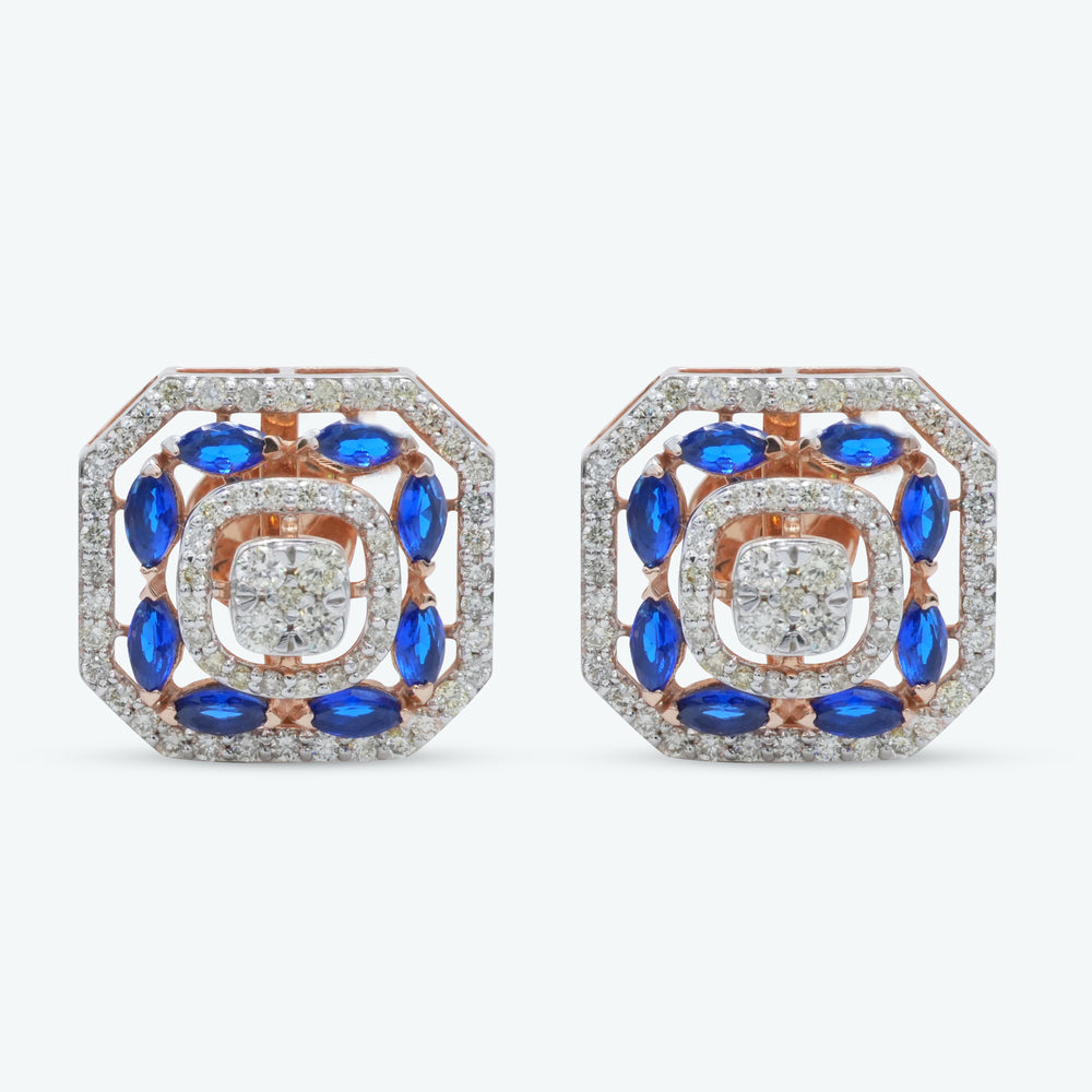 Blue Halo Stud Earrings