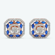 Blue Halo Stud Earrings