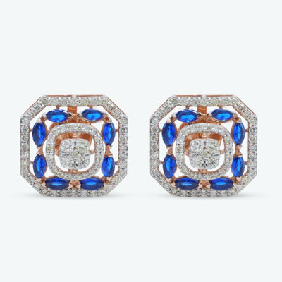 Blue Halo Stud Earrings