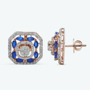 Blue Halo Stud Earrings