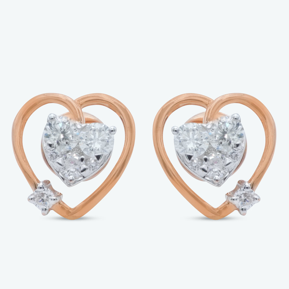 Heart Frame Diamond Studs