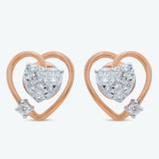 Heart Frame Diamond Studs
