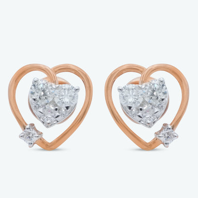 Heart Frame Diamond Studs