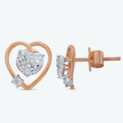 Heart Frame Diamond Studs