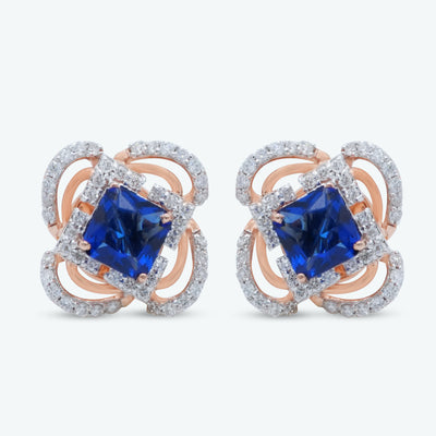 Blue Flower Studs
