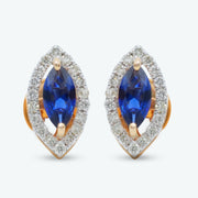 Blue Leaf Diamond Earrings