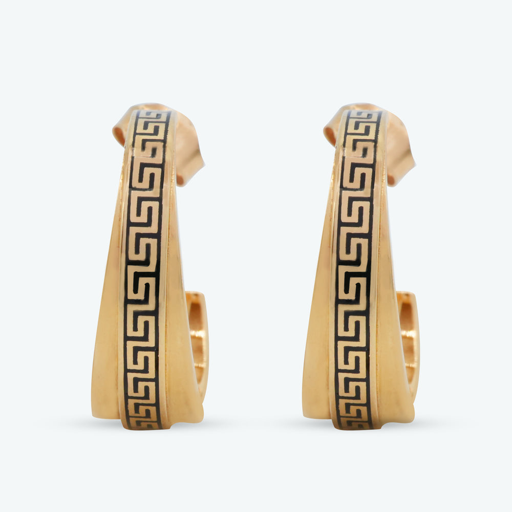 Greek Key Hoop Earrings