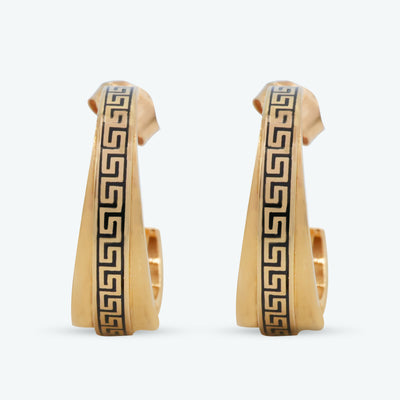 Greek Key Hoop Earrings