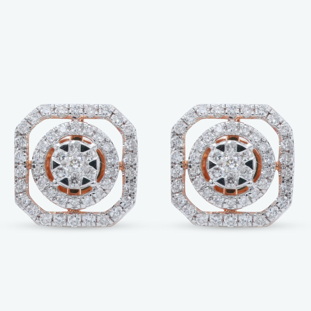 Diamond Square Halo Studs