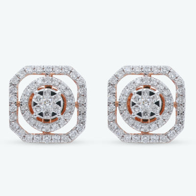 Diamond Square Halo Studs