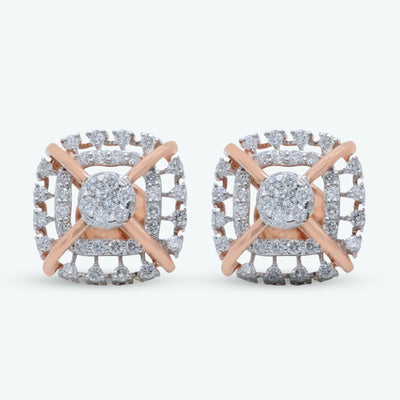 Diamond Crossweave Studs