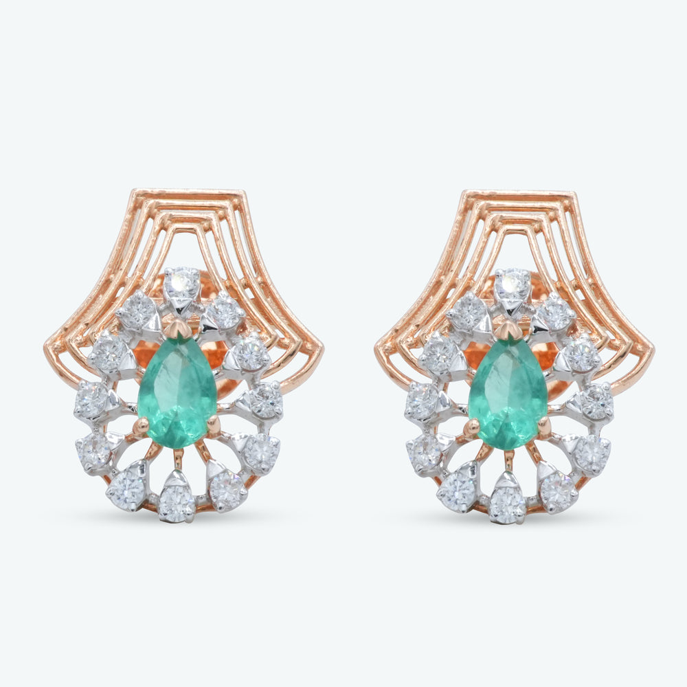 Emerald Diamond Drop Earrings