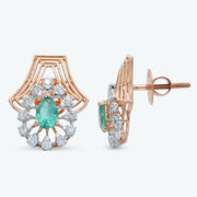 Emerald Diamond Drop Earrings