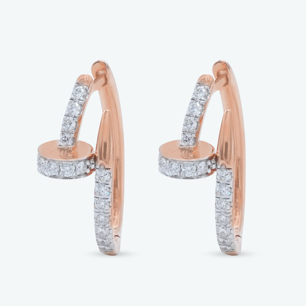 Diamond Crossbar Hoops