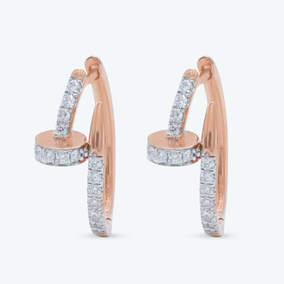 Diamond Crossbar Hoops