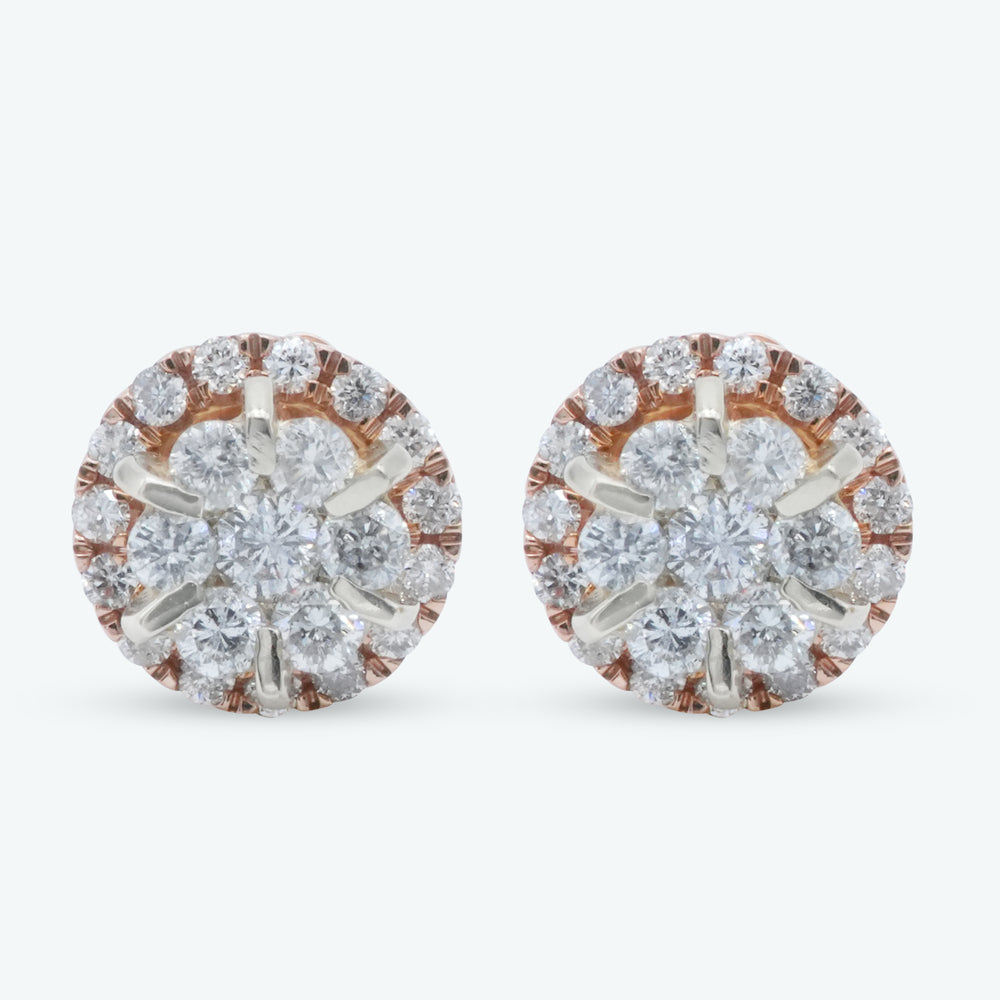 Diamond Petal Round Studs