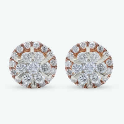 Diamond Petal Round Studs
