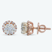 Diamond Petal Round Studs