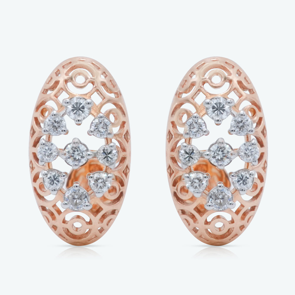 Oval Floral Earrings