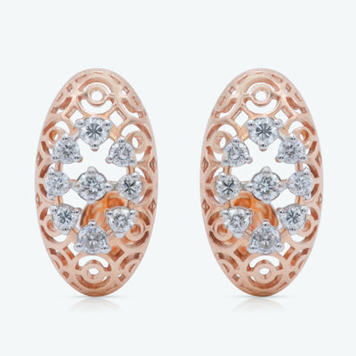 Oval Floral Earrings