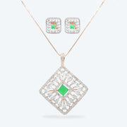 Green Aura Diamond Pendant Set