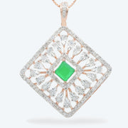 Green Aura Diamond Pendant Set