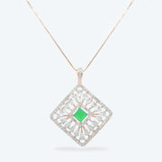 Green Aura Diamond Pendant Set