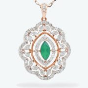 Emera Lotus Diamond Pendant Set