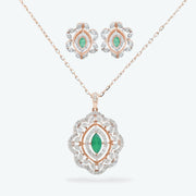 Emera Lotus Diamond Pendant Set