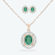 Emera Halo Pendant Set