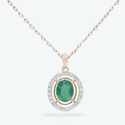 Emera Halo Pendant Set