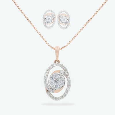 Nova Circle Diamond Pendant Set