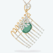 Emera Drape Diamond Pendant Set