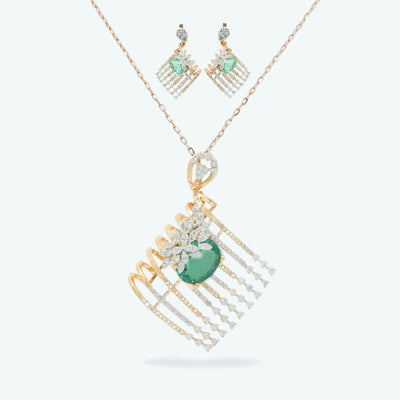 Emera Drape Diamond Pendant Set