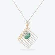 Emera Drape Diamond Pendant Set