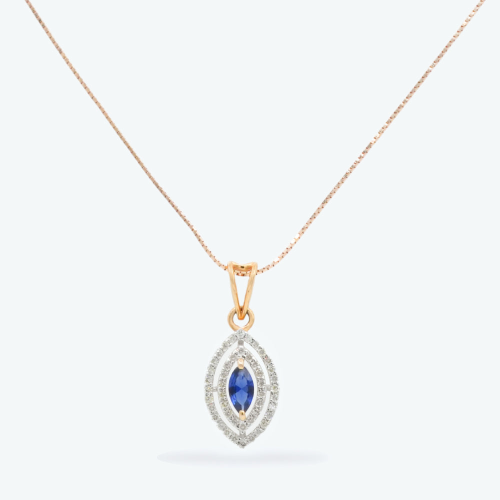 Blue Ember Diamond Pendant