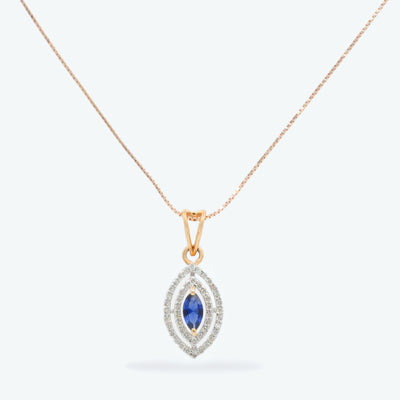 Blue Ember Diamond Pendant