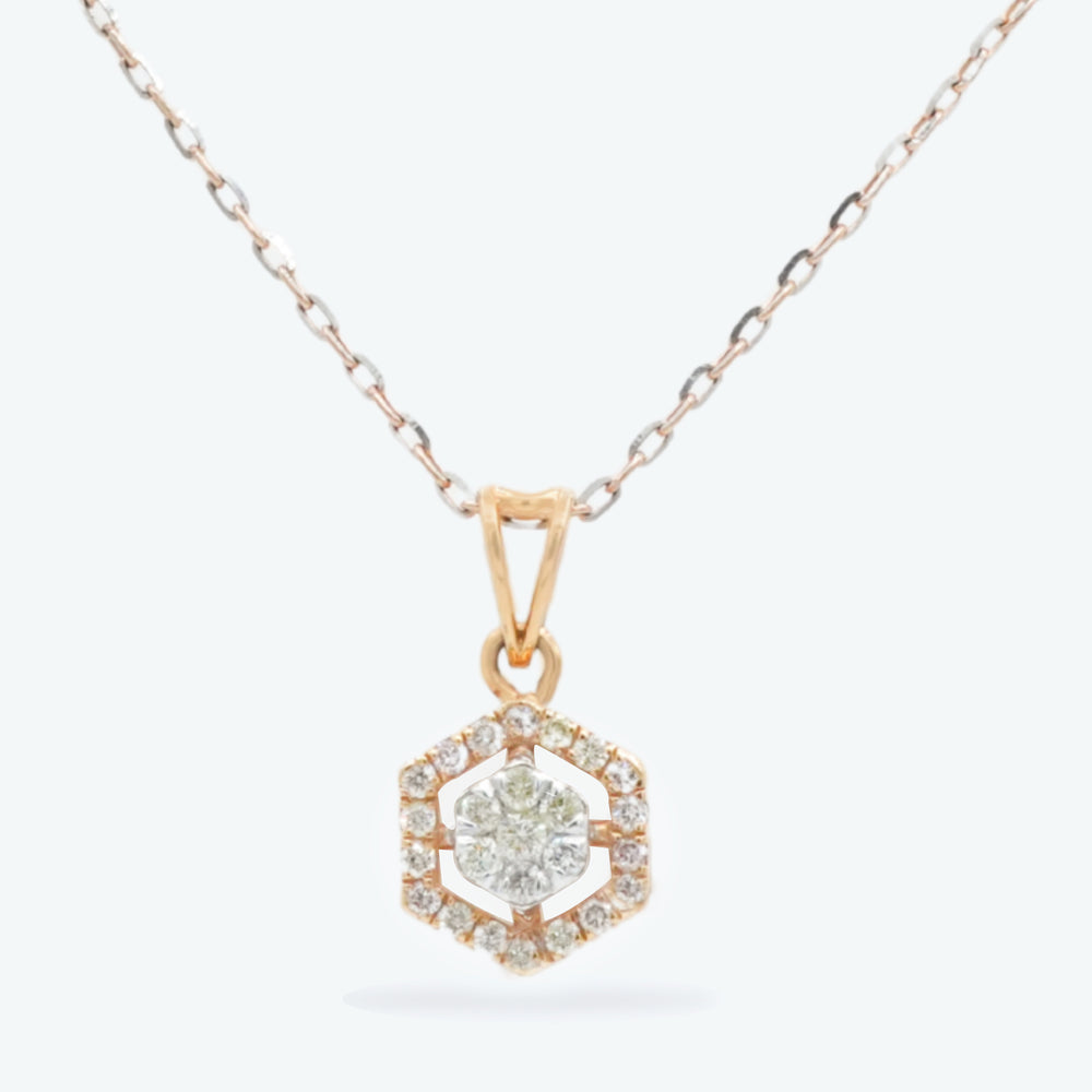 Hexa Halo Diamond Pendant