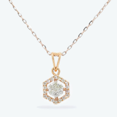 Hexa Halo Diamond Pendant