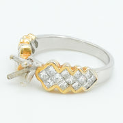 Cascade Diamond Halo Ring