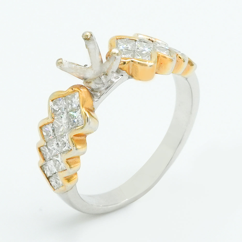Cascade Diamond Halo Ring