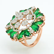 Emerald Bloom Diamond Ring
