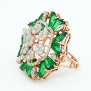 Emerald Bloom Diamond Ring