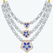 Elara Blue Gemstone Floral Necklace Set