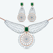 Emerald Petals Diamond Necklace Set