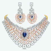 Royal Sapphire Diamond Necklace Set