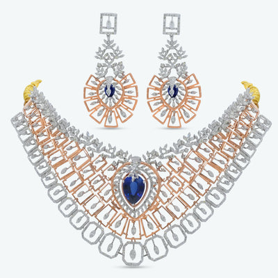 Royal Sapphire Diamond Necklace Set